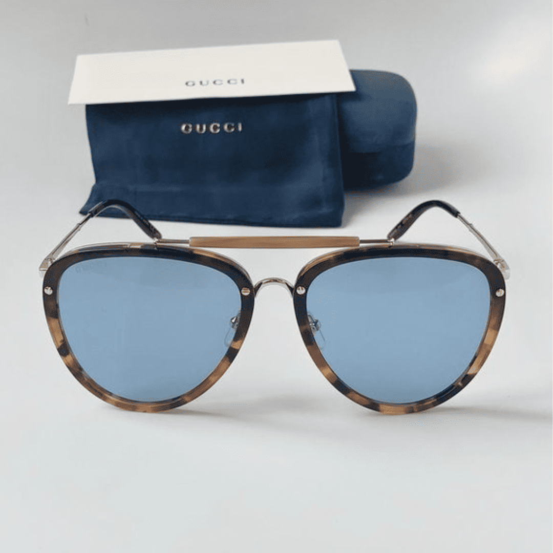Lentes de sol GG0672S 004 New Aviator Carey Azul