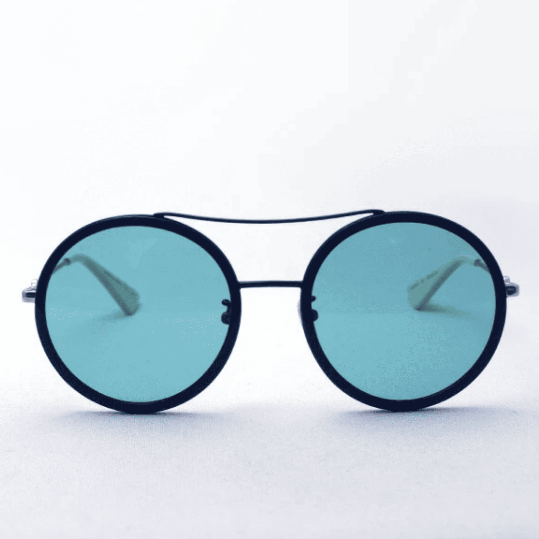 Lentes de sol GG0061S 021 Round Double Bridge Negro Verde Transparente imagen 2