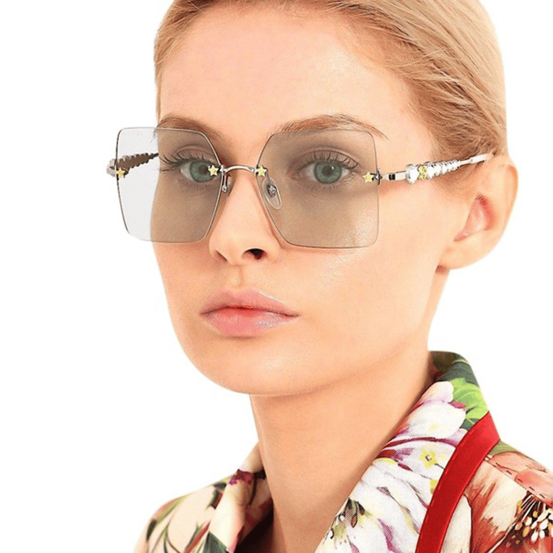 Lentes de sol GG0644S 004 Square Shape Gris Transparente Plata