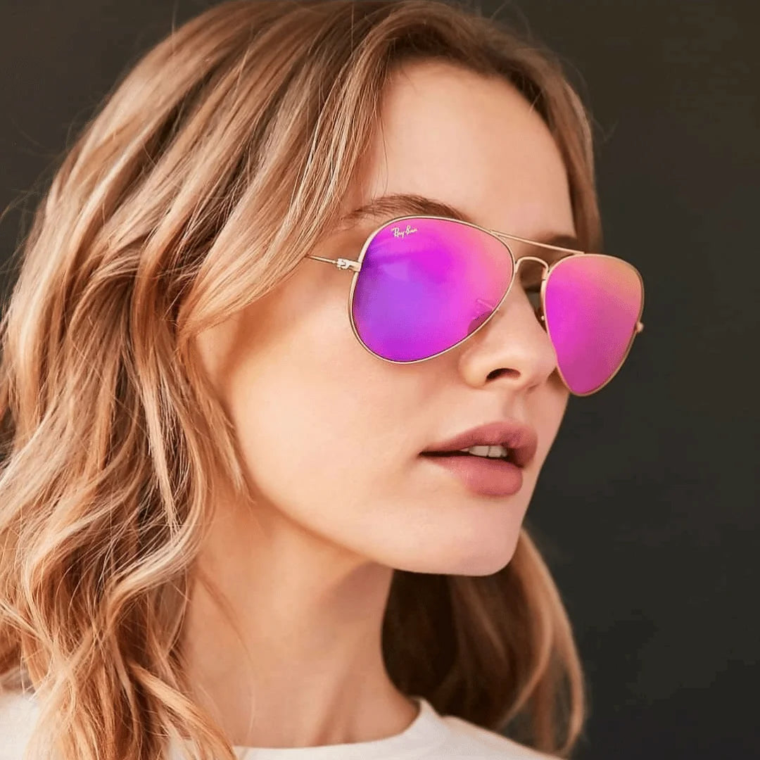Lentes de sol Rb3025 112/4T Aviator Rosa Dorado Espejo