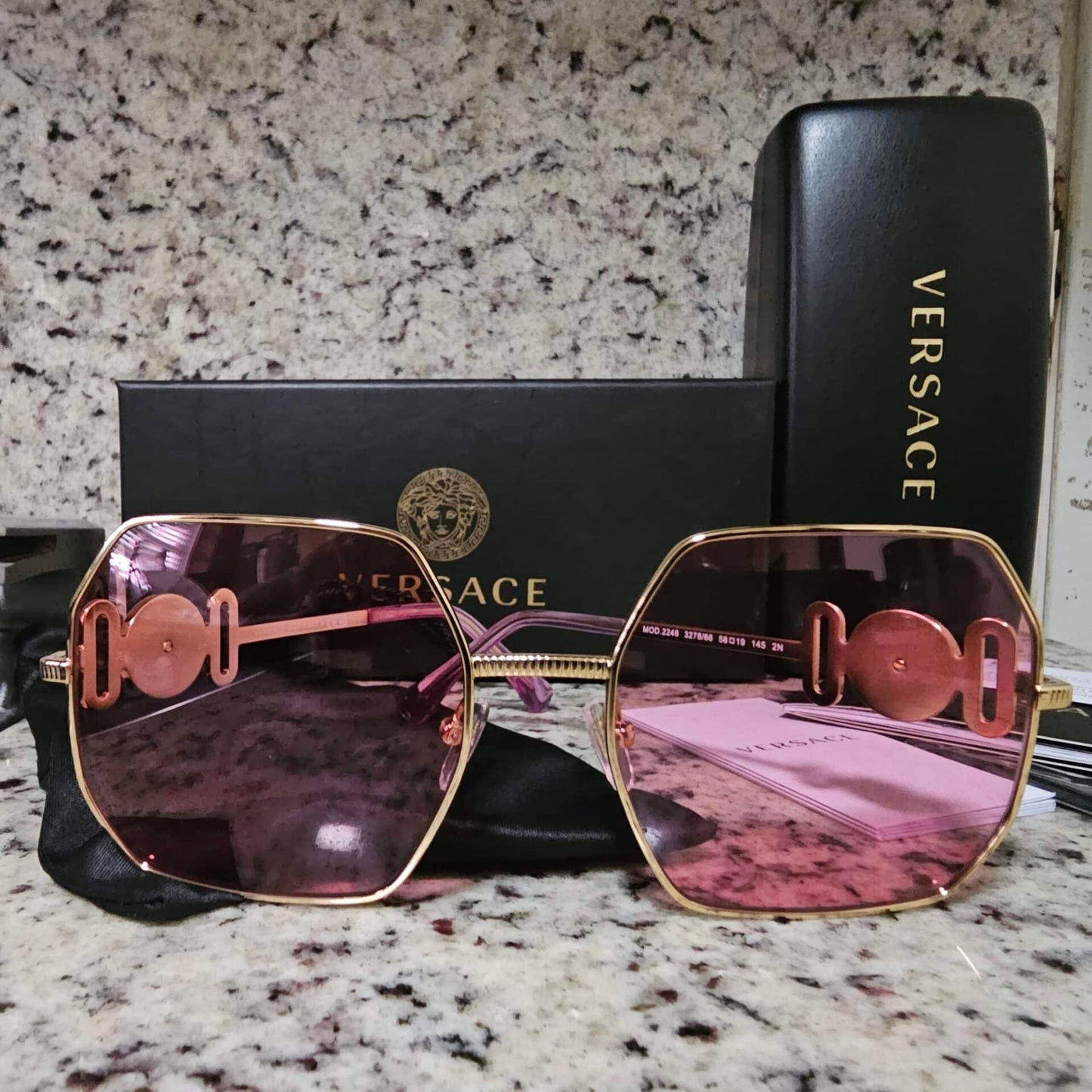Lentes de sol VE2248 327866 Square Shape Pink Gold - 3
