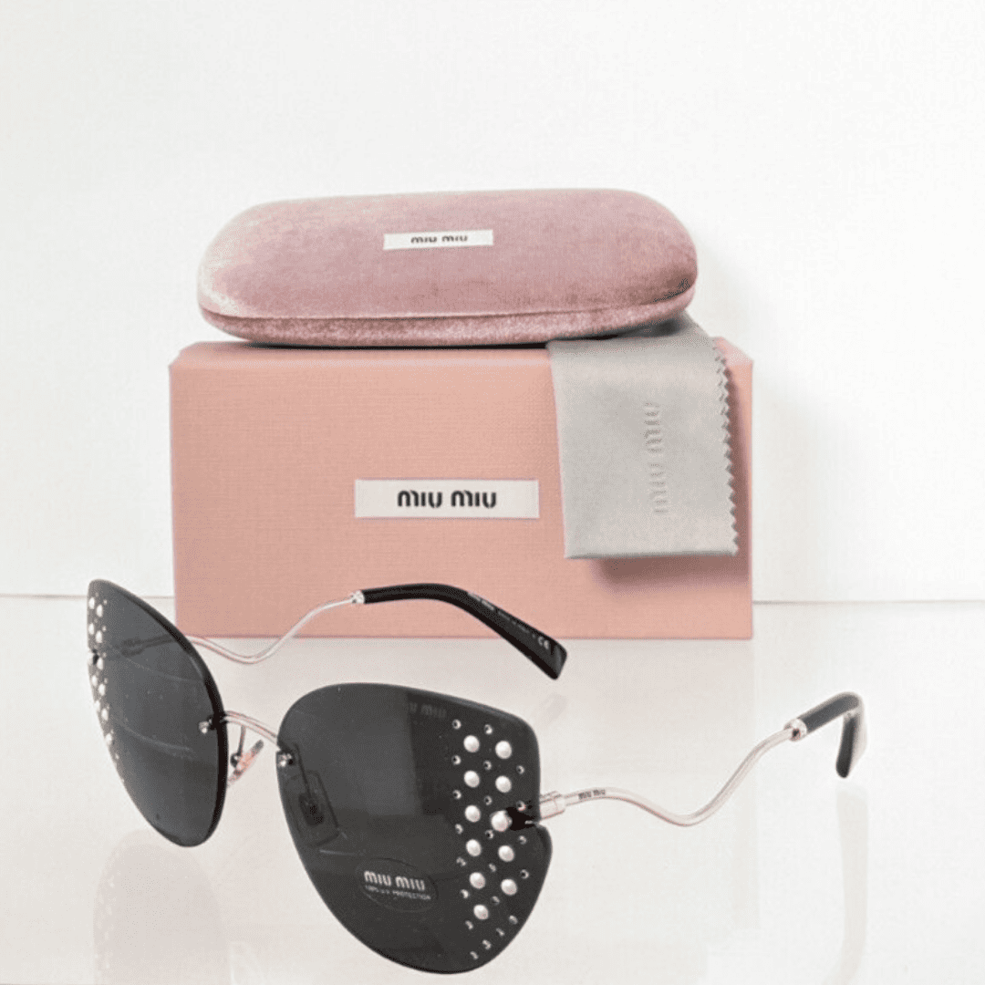 Lentes de sol SMU 51X 06O-5S0 Shaded Eye Cat Negro Plata - Imagen 4