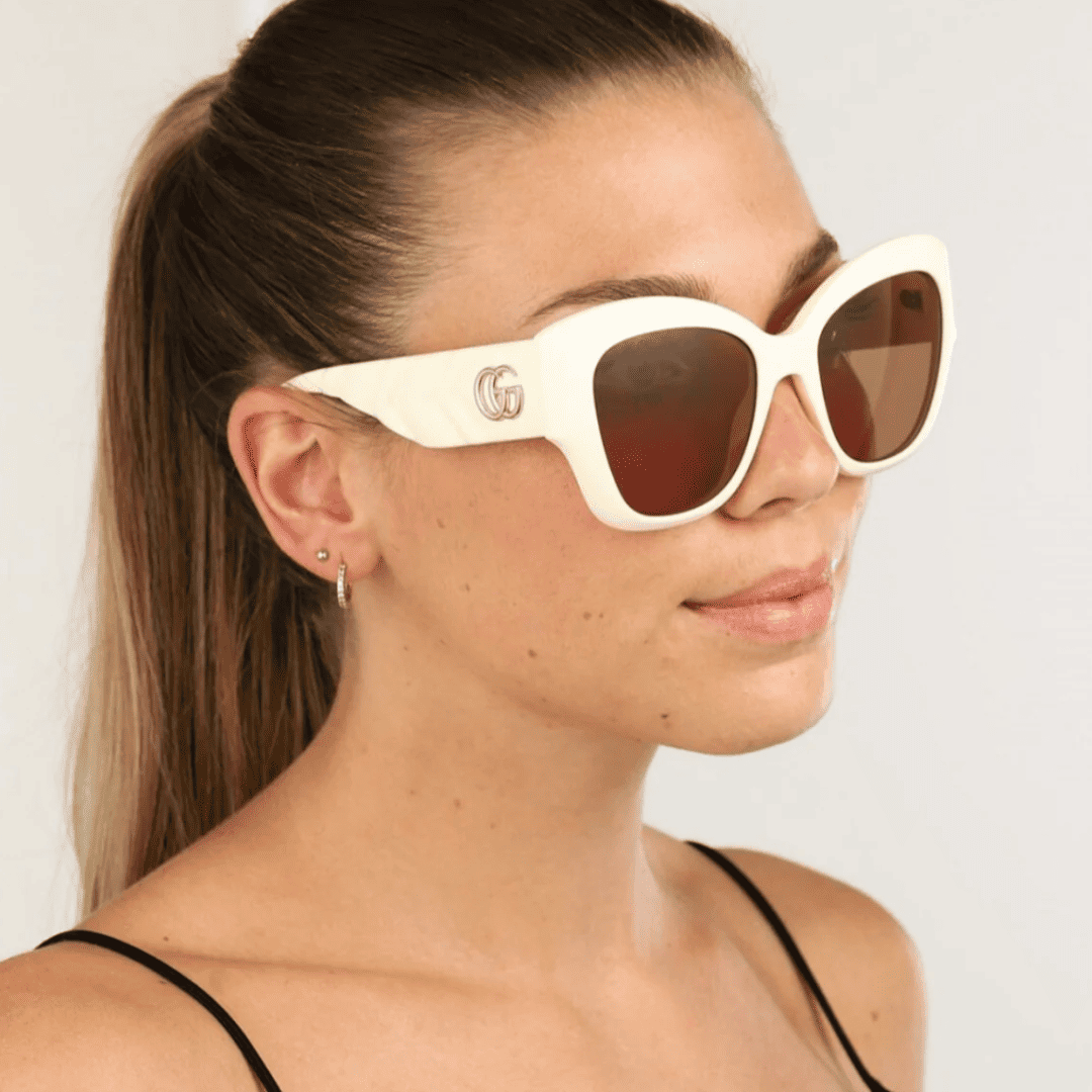 Lentes de sol GG0808S 002 Square Shape Crema Cafe