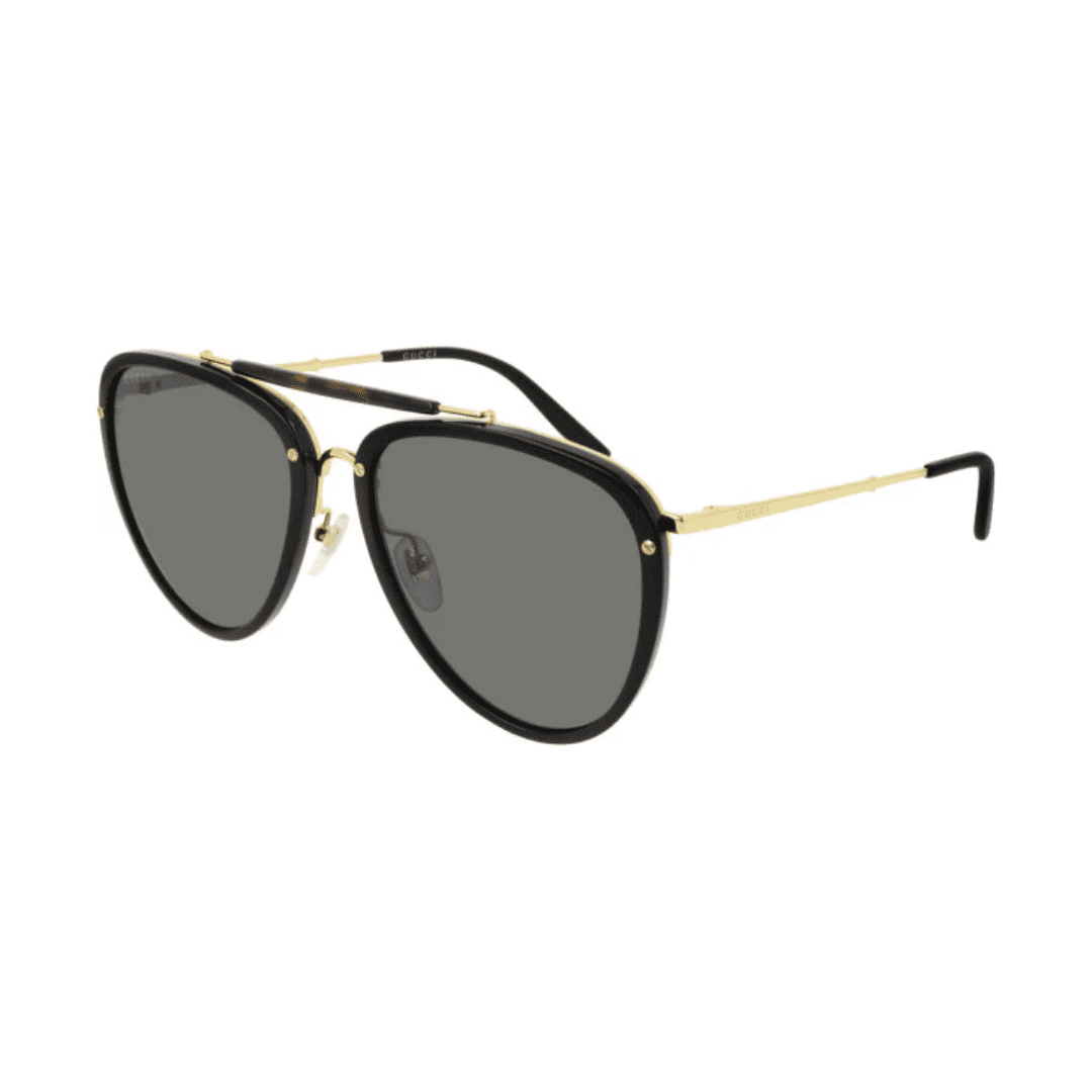 Lentes de sol GG0672S 001 New Aviator Negro Dorado