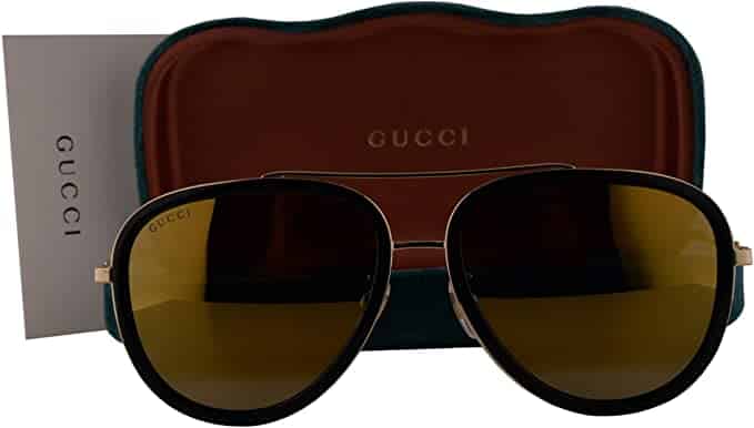 Lentes de sol GG0062S 001 Aviador Dorado Espejo Negro