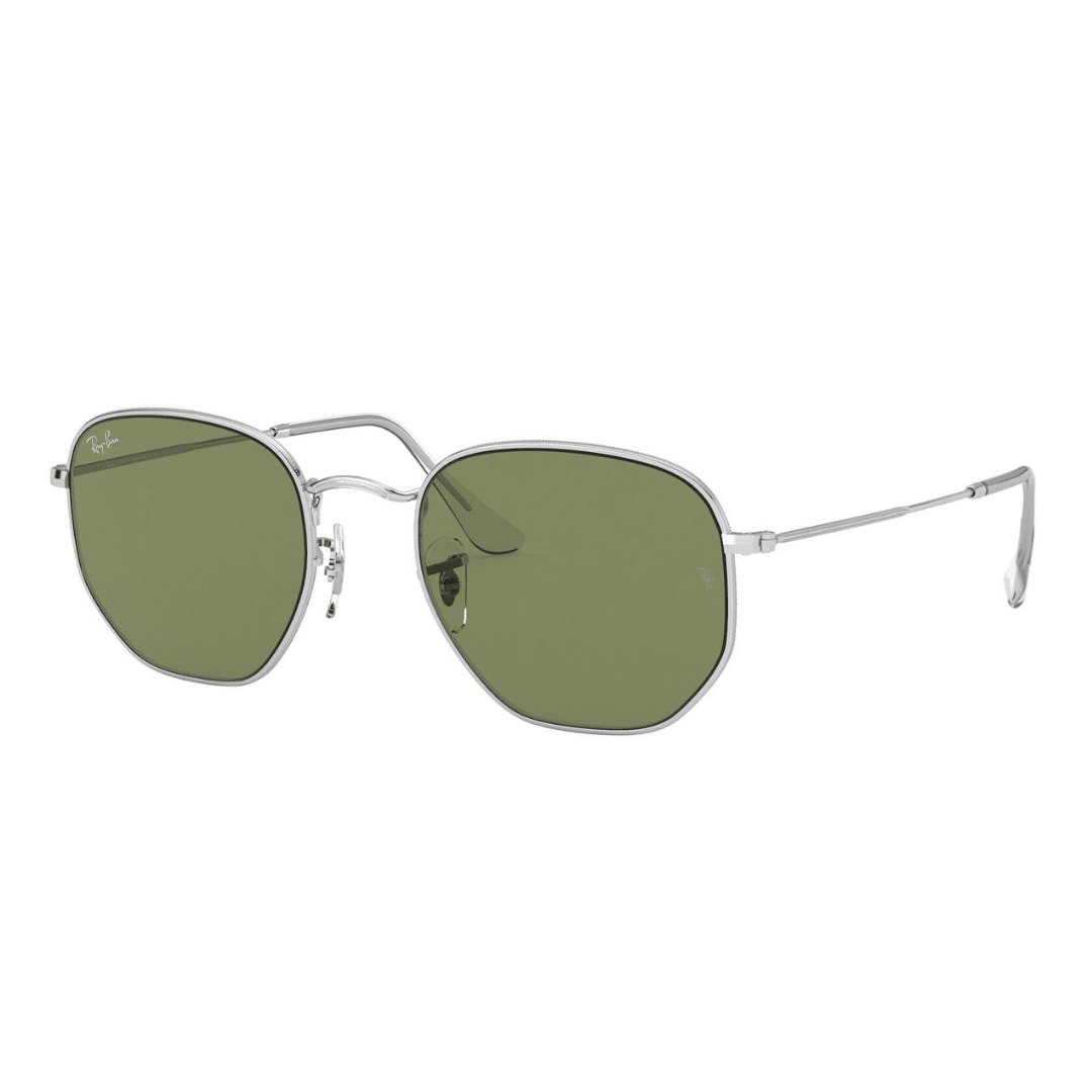 Lentes de sol RB3548 91984E Hexagonal Flat Plateado Verde G15