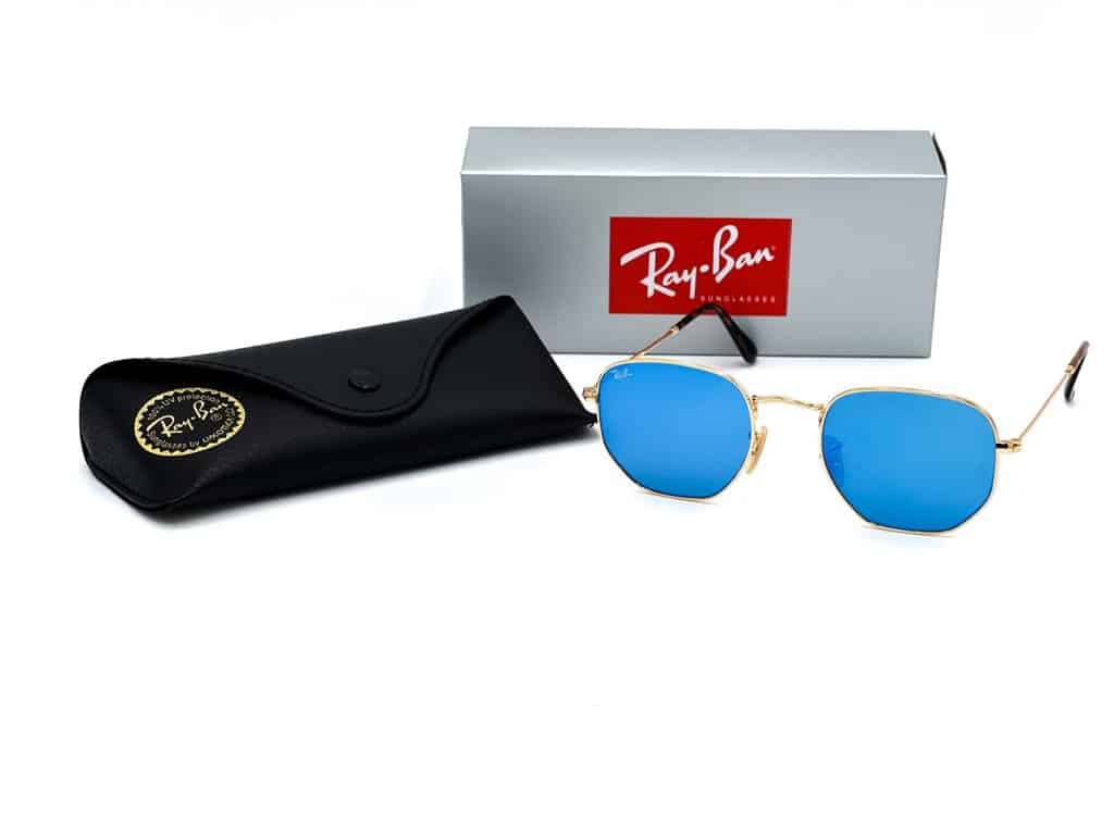 Lentes de sol Rb3548n 001/9o Hexagonal Azul Espejo - Vista 2