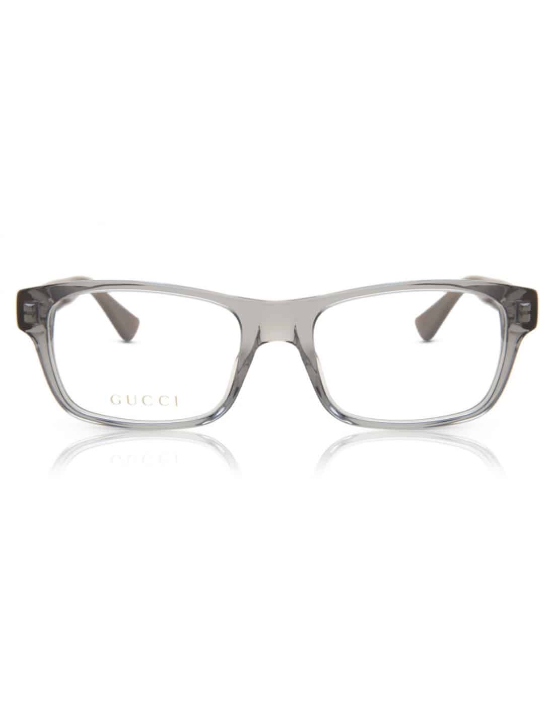 Lentes oftálmicos GG0006O 004 Square Shape Gris Transparente Rojo