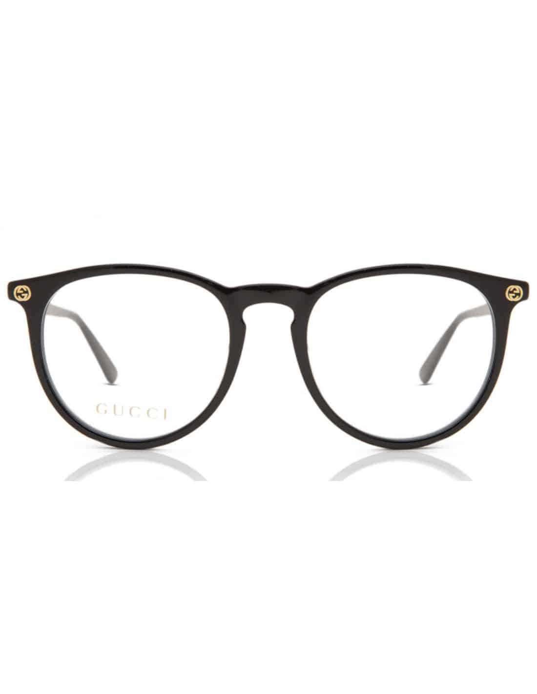 Lentes oftálmicos GG0027O 001 Round Acetato Negro Dorado