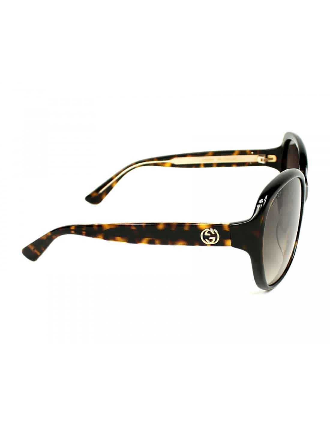 Lentes de sol GG0080SK 004 Round Oval Carey Cafe Degradado