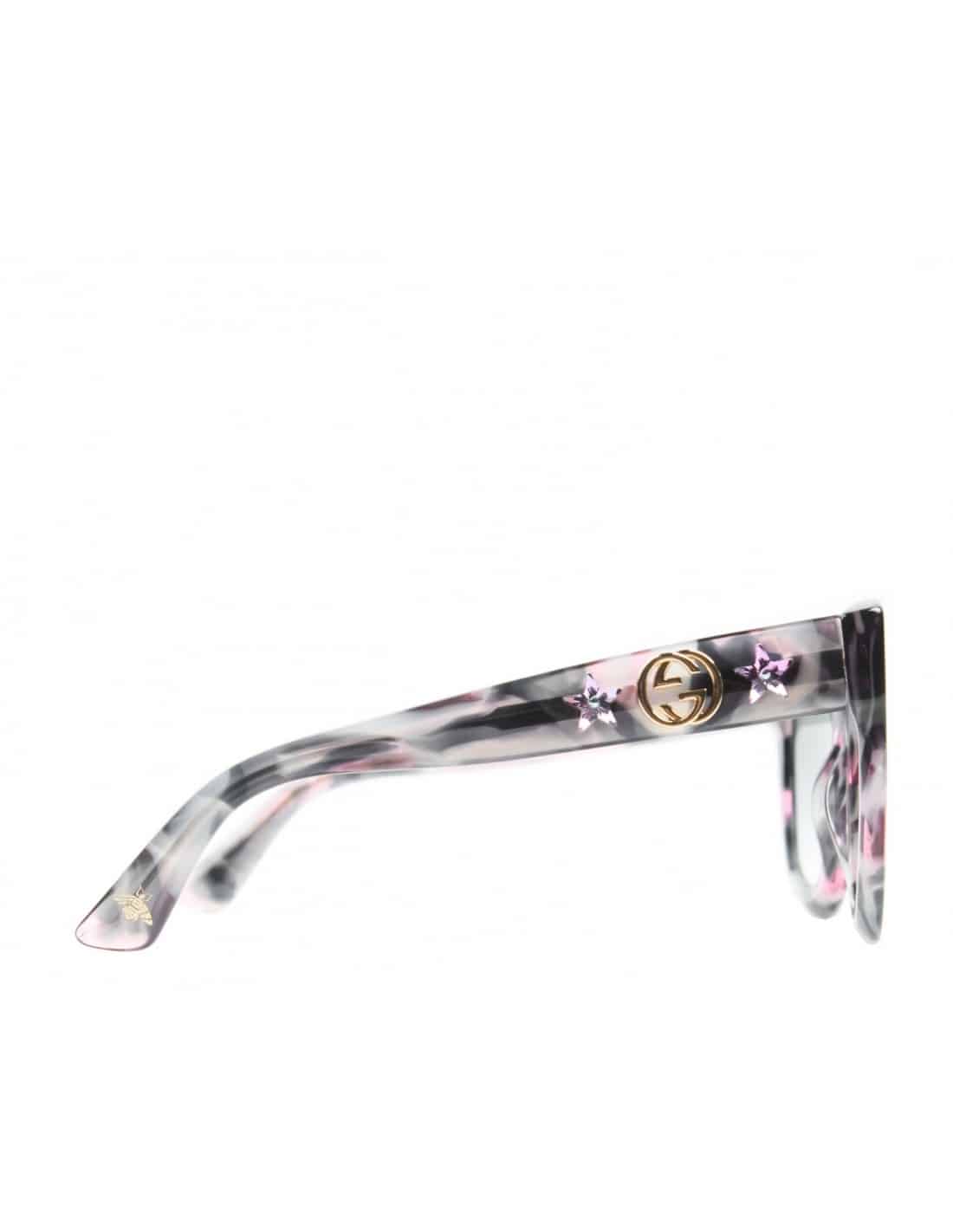 Lentes de sol GG0208S 004 Square Oversized Rosa Azul Degradado