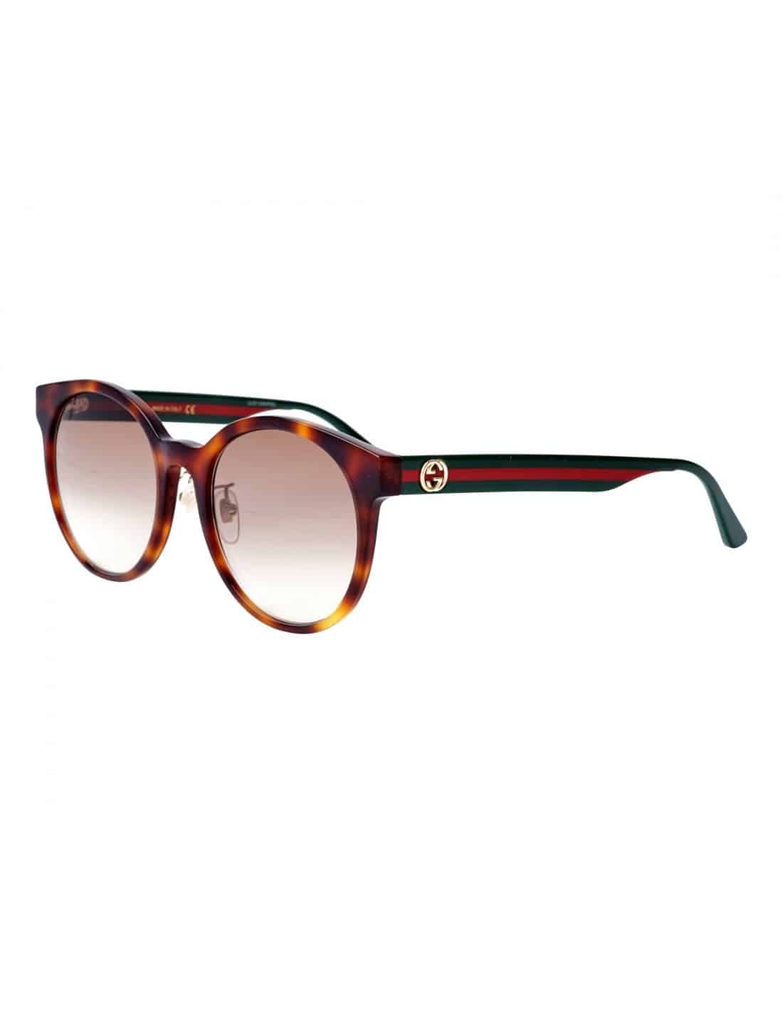 Lentes de sol GG0416SK 005 Round Acetato Carey Azul Cafe Degradado