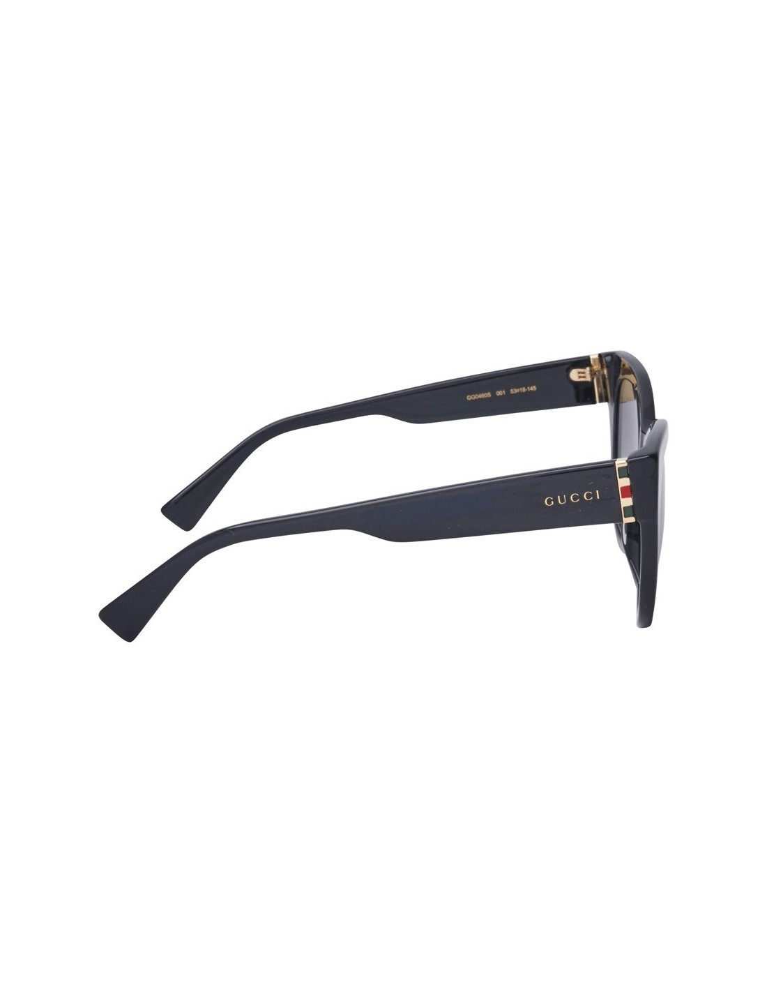 Lentes de sol GG0460S 001 Eye Cat Acetato Negro Gris Degradado