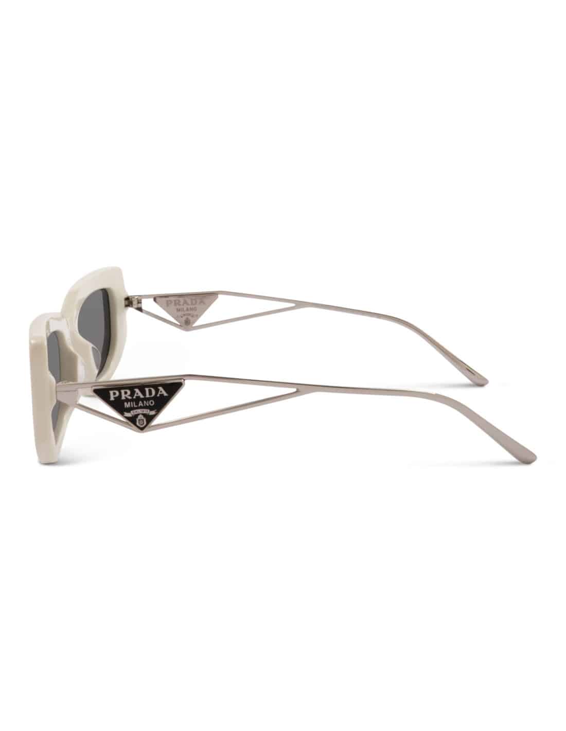 Lentes de sol SPR 14Y 142-5S0 Symbole Rectangle White Silver