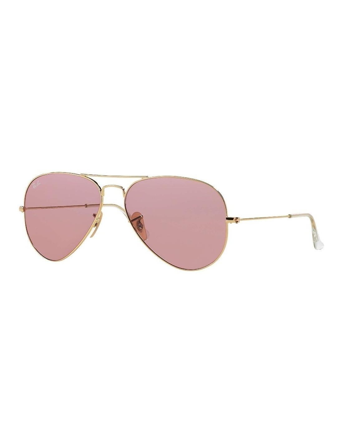 Lentes de sol RB3025 001/4B Aviator Pink Legend Gold Transparente