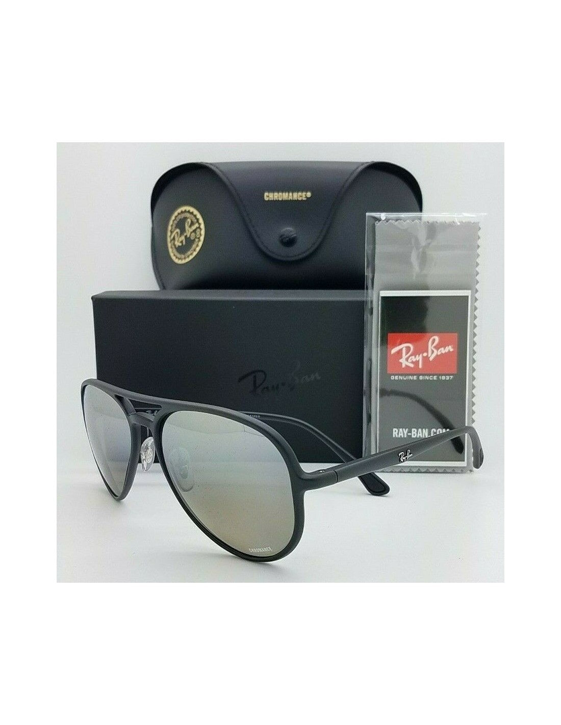 Lentes de sol RB4320-CH 601-S/5J Aviator Chromance Plata Espejo Negro imagen 2