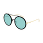 Lentes de sol GG0061S 021 Round Double Bridge Negro Verde Transparente