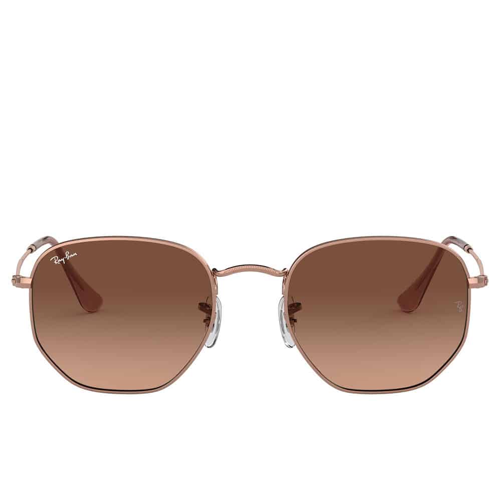 Lentes de sol Rb3548n 9069a5 Hexagonal Flat Café Degradado Bronce - Vista 2