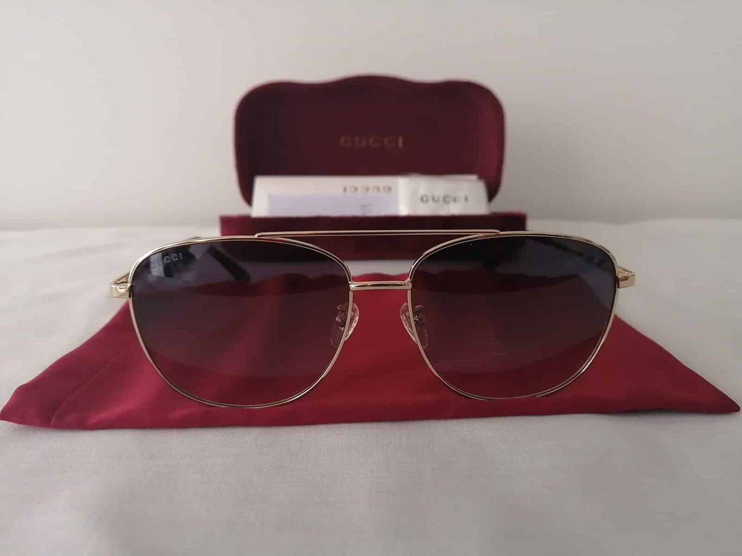 Lentes de sol GG0410SK 003 Aviator Gris Degradado Dorado