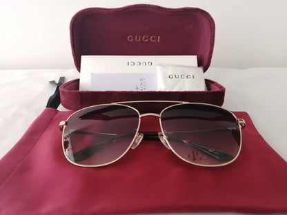 Lentes de sol GG0410SK 003 Aviator Gris Degradado Dorado