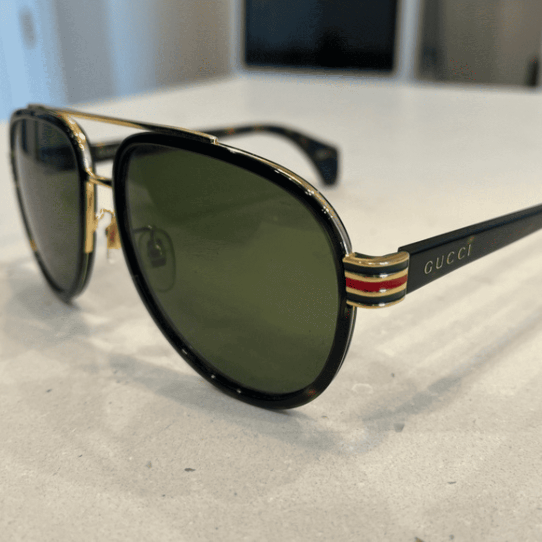 Lentes de sol GG0447S 004 Aviator Carey Verde Transparente