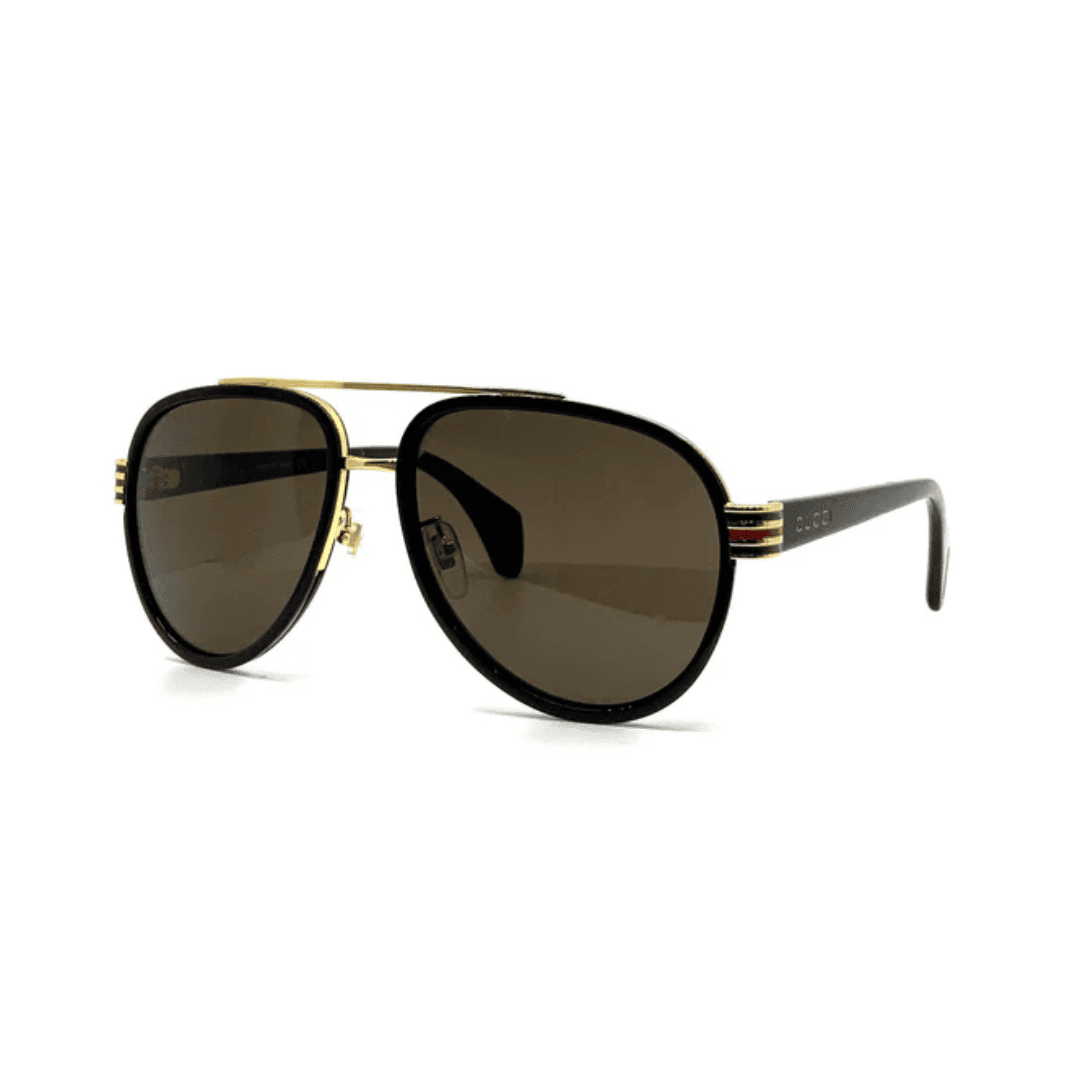 Lentes de sol GG0447S 003 Aviator Negro Cafe Transparente
