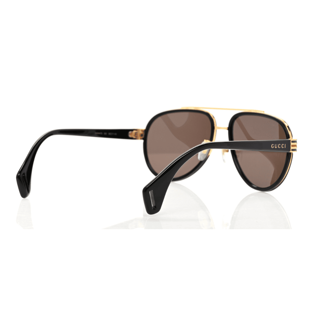 Lentes de sol GG0447S 003 Aviator Negro Cafe Transparente