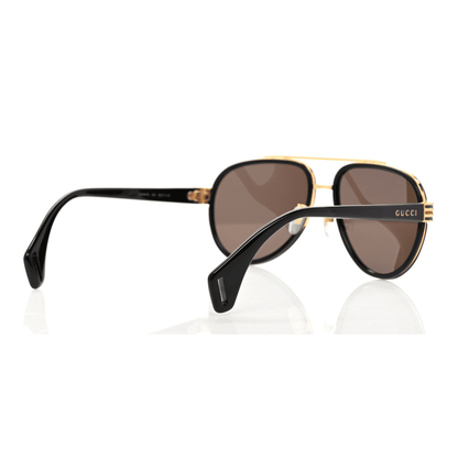 Lentes de sol GG0447S 003 Aviator Negro Cafe Transparente