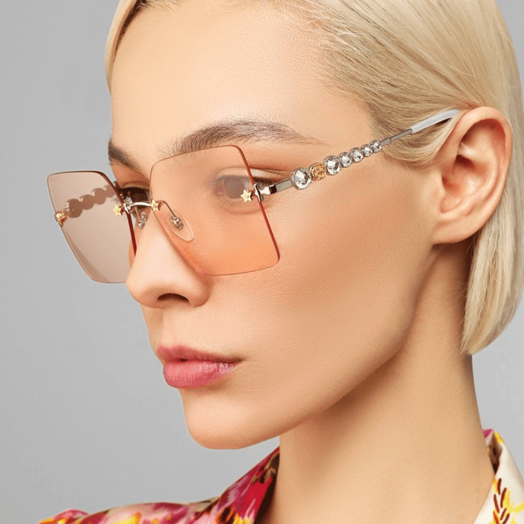 Lentes de sol GG0644S 003 Square Shape Rosa Transparente Plata