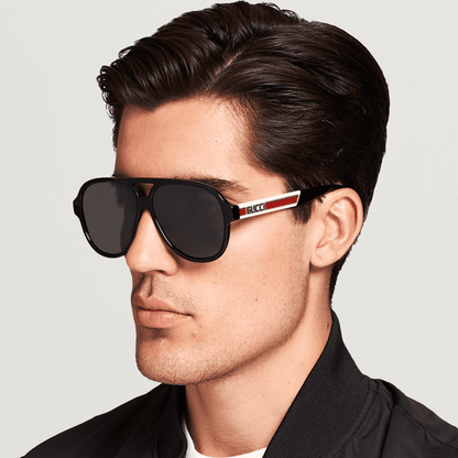 Lentes de sol GG0463S 002 New Aviator Negro Blanco