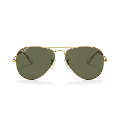 Lentes de sol Rb3025 001/58 Aviator Polarizado Negro Dorado G-15