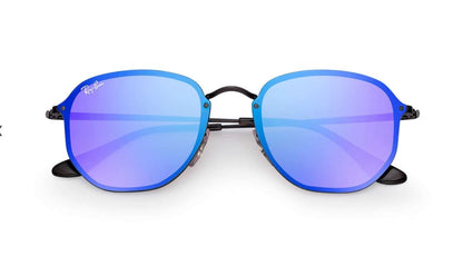 Lentes de sol Rb3579n 153/7v Hexagonal Blaze Azul Espejo Negro - Vista 2