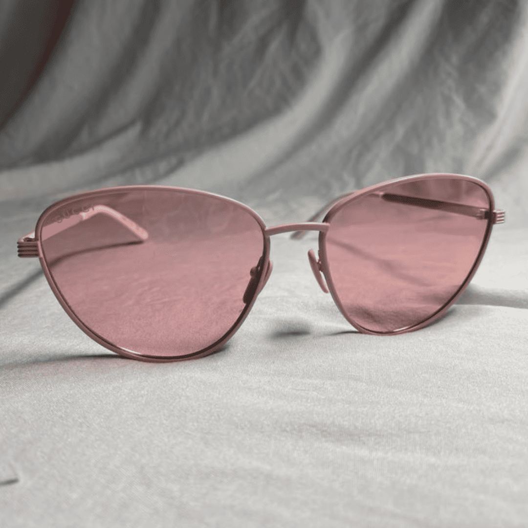 Lentes de sol GG0803S 003 Eye Cat Metal Rosa Transparente imagen 2