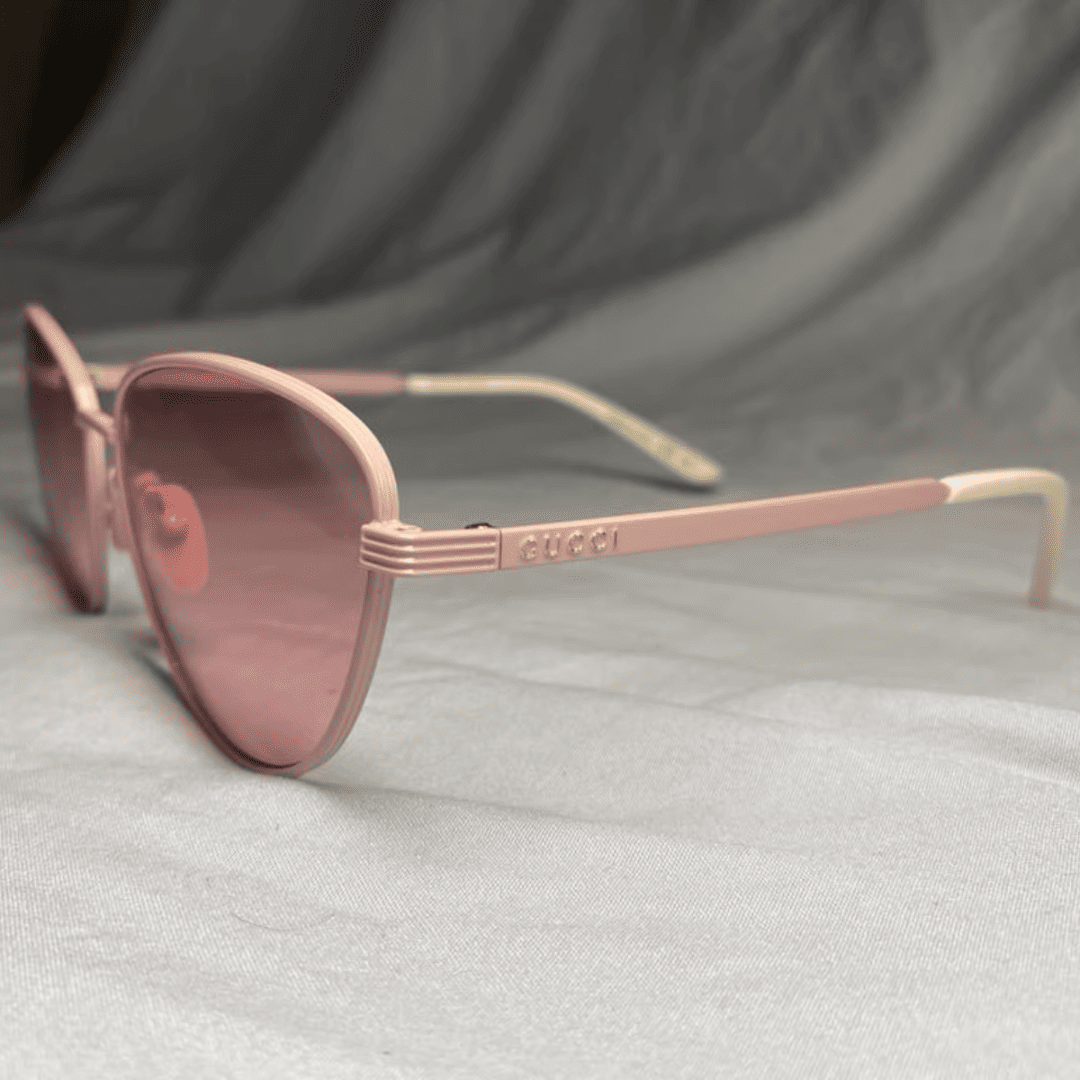 Lentes de sol GG0803S 003 Eye Cat Metal Rosa Transparente imagen 3