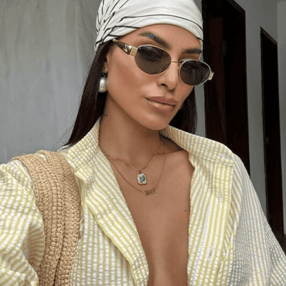 Lentes de sol CL40235U 30N Oval Shape Black Gold