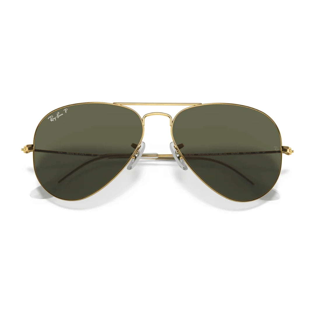 Lentes de sol Rb3025 001/58 Aviator Polarizado Negro Dorado G-15