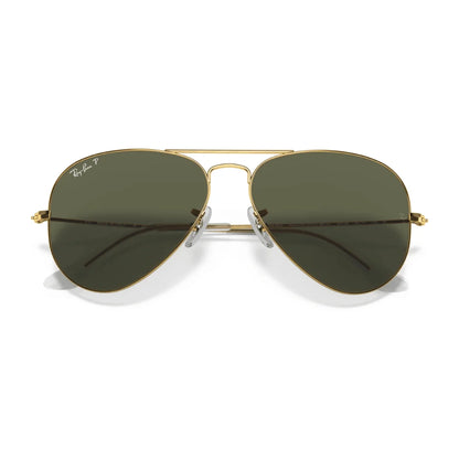 Lentes de sol Rb3025 001/58 Aviator Polarizado Negro Dorado G-15