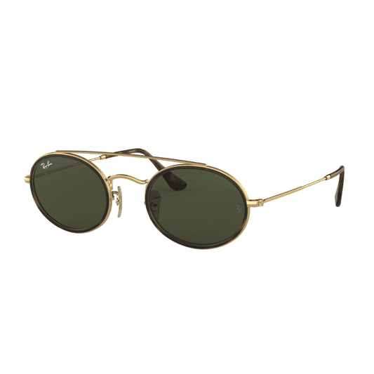 Lentes de sol RB3847N 912131 Oval Double Bridge Negro G15 Dorado