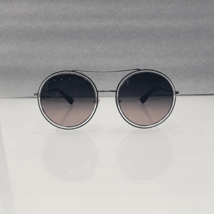 Lentes de sol GG0061S 023 Round Double Bridge Azul Vino Degradado Dorado imagen 2