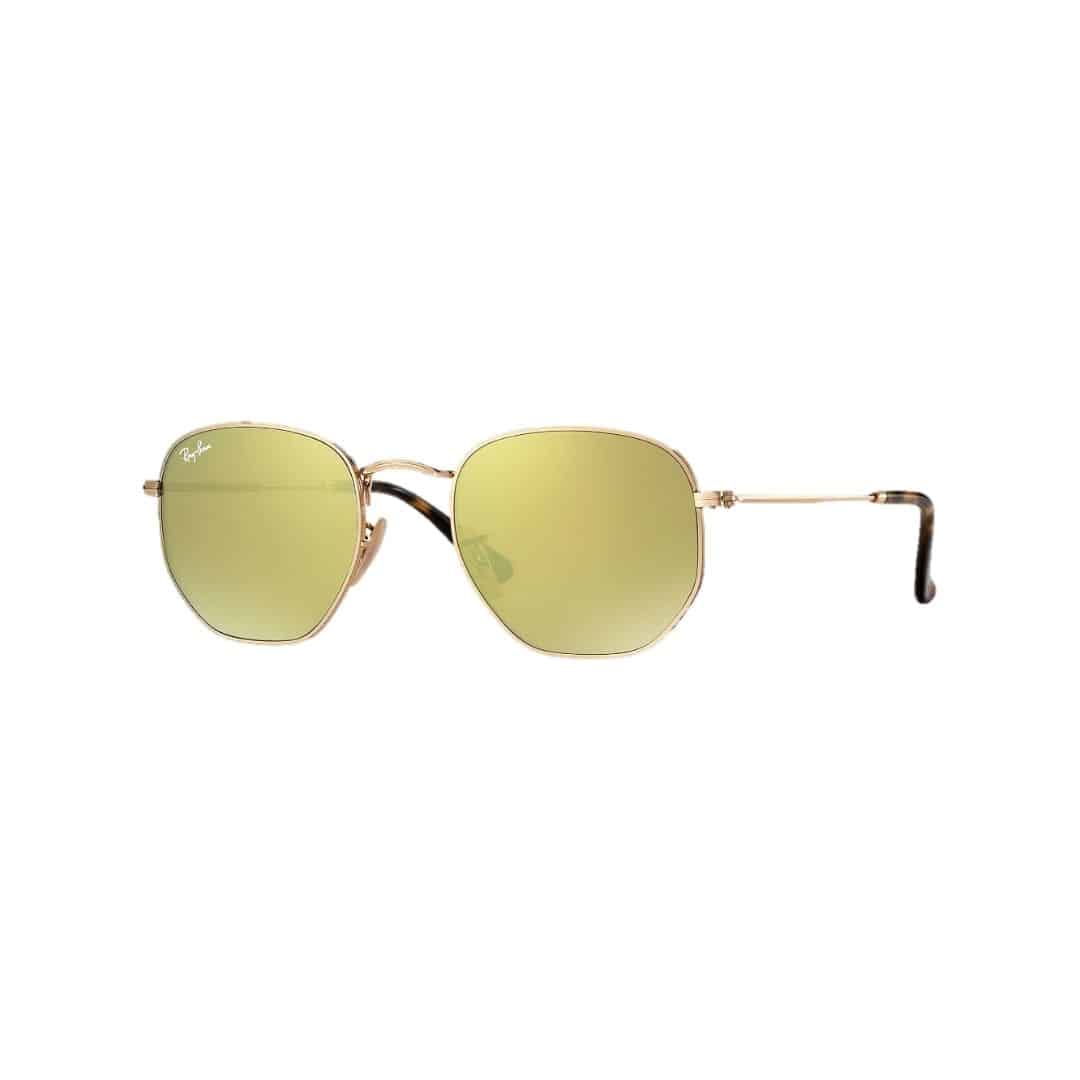 Lentes de sol Rb3548n 001/93 Hexagonal Flat Dorado Espejo
