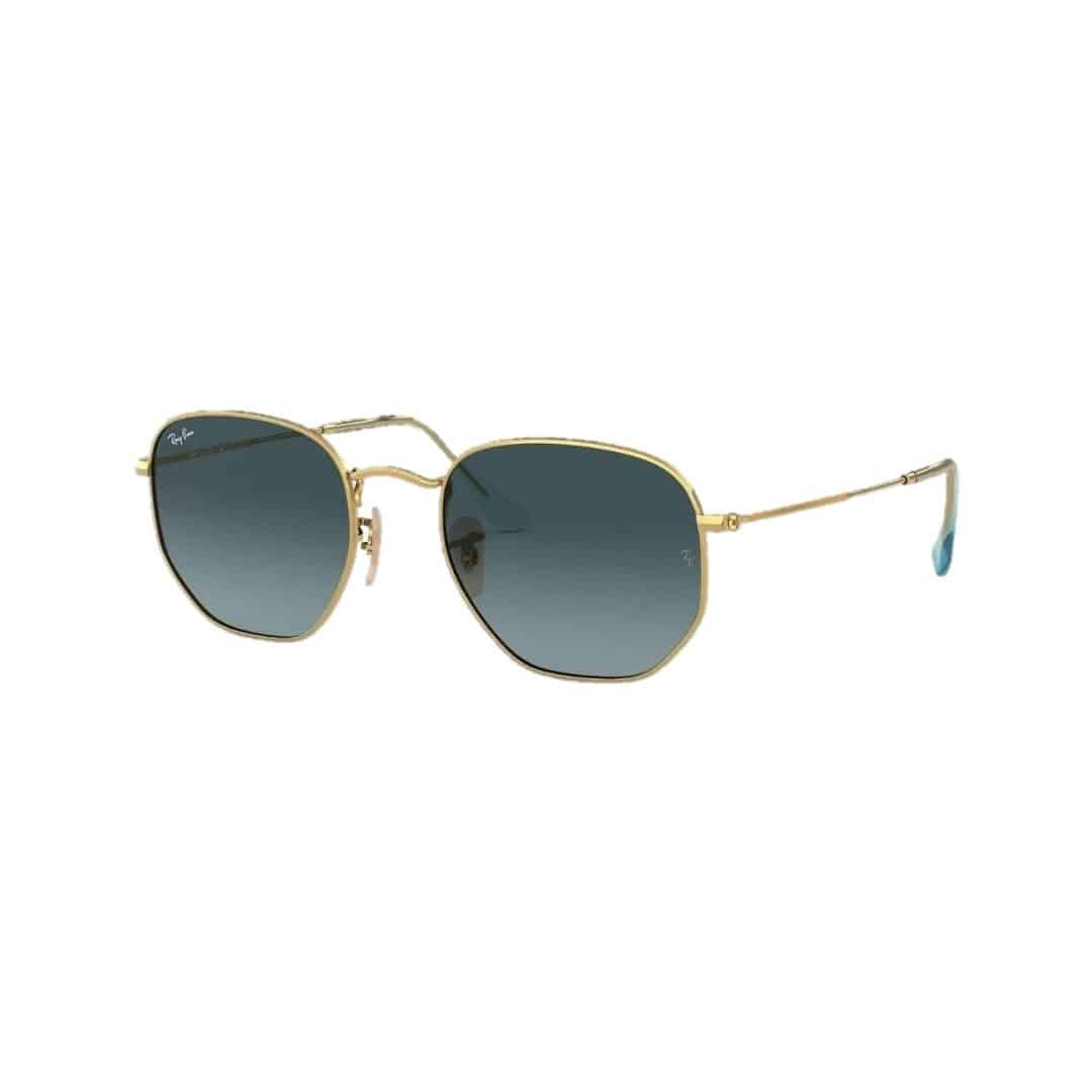 Lentes de sol Rb3548n 91233m Hexagonal Flat Azul Degradado Dorado