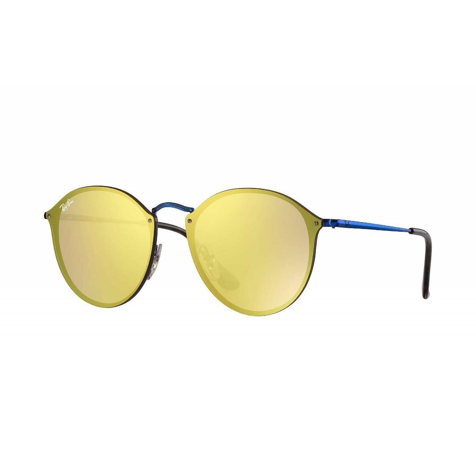 Lentes de sol RB3574N 90387J Round Metal Blaze Amarillo Azul