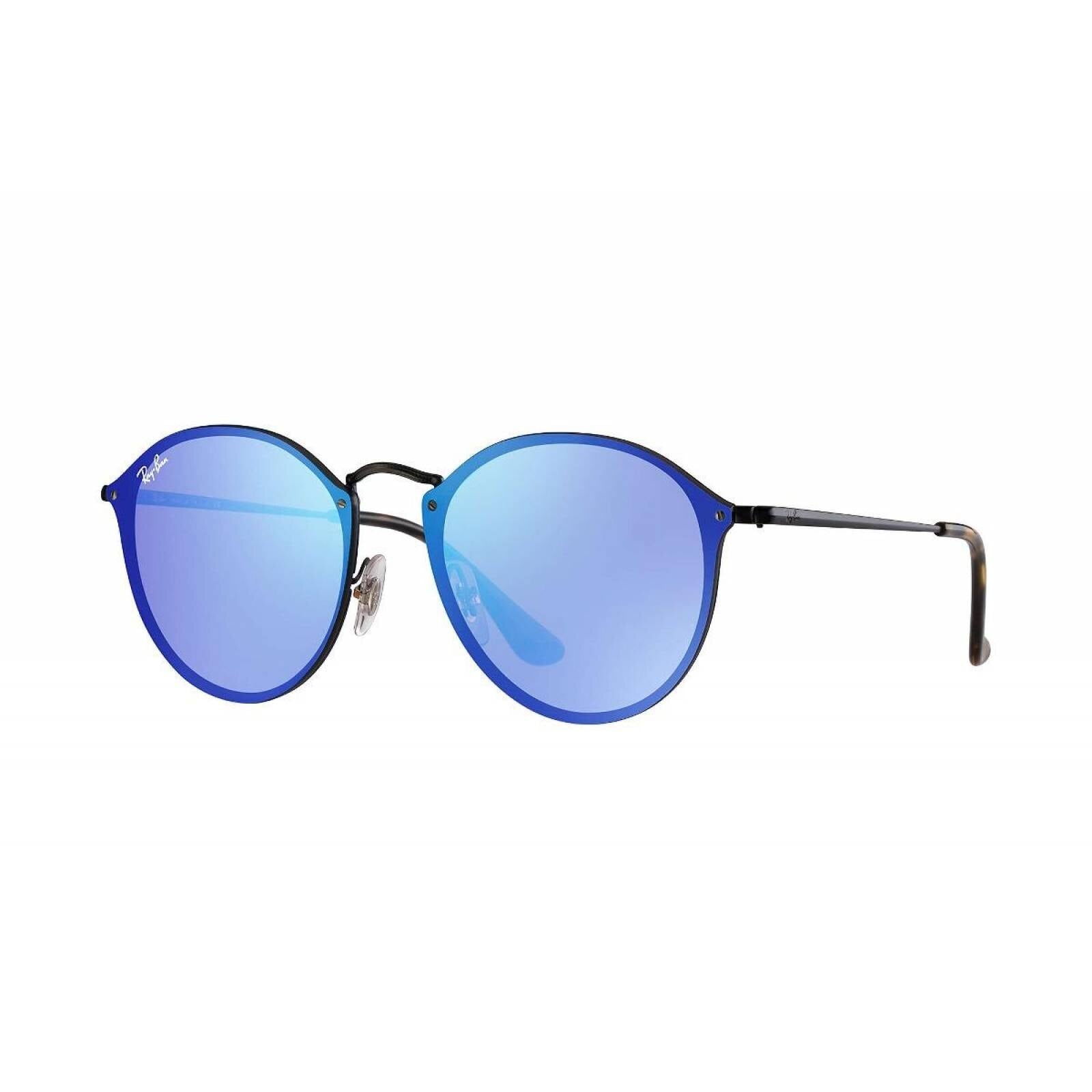 Lentes de sol RB3574N 153/7V Round Metal Blaze Azul Espejo Negro