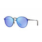 Lentes de sol RB3574N 153/7V Round Metal Blaze Azul Espejo Negro