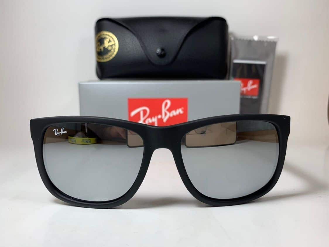 Lentes de sol Rb4165 622/6g Justin Plata Espejo Negro - Vista 2