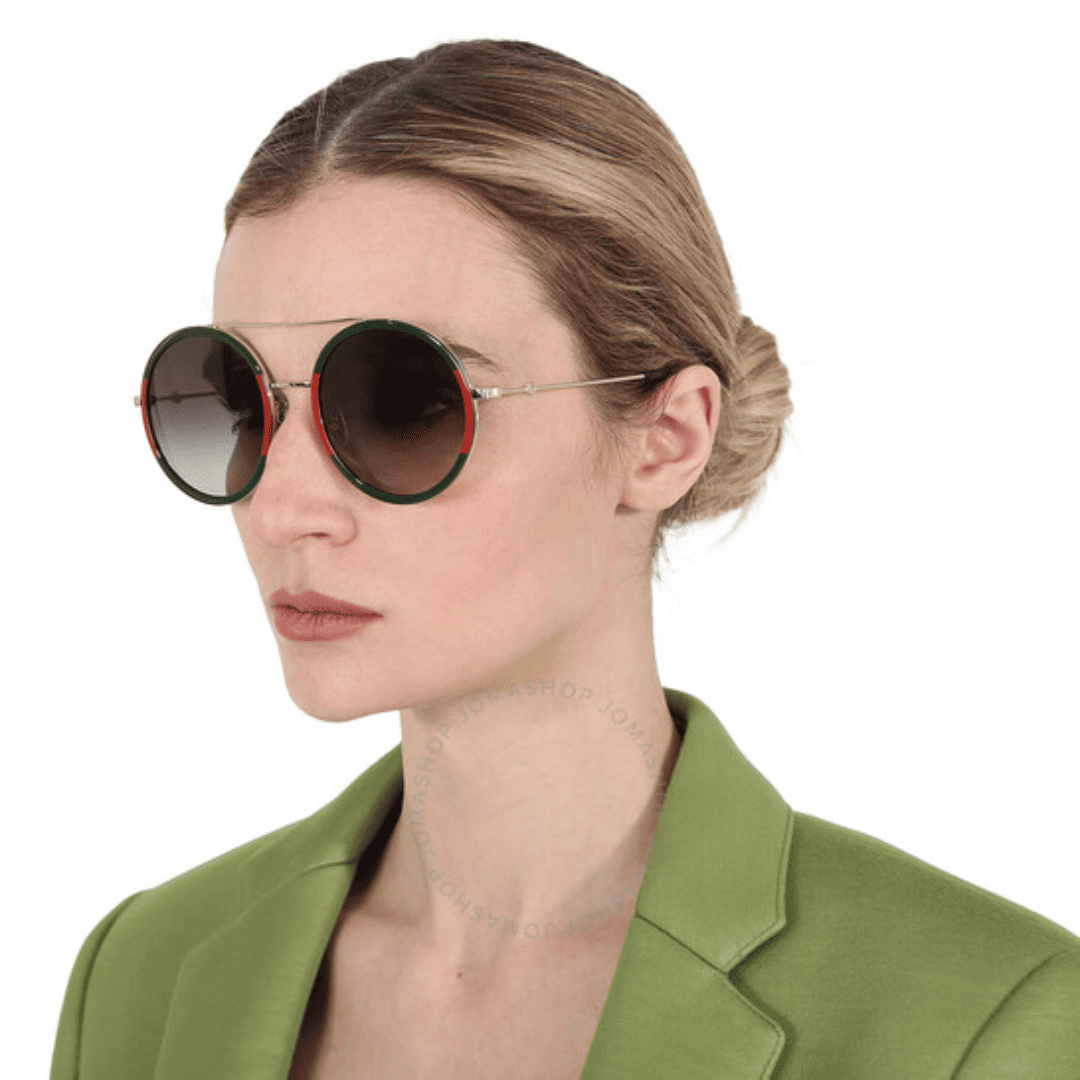 Lentes de sol GG0061S 003 Round Double Bridge Gris imagen 2