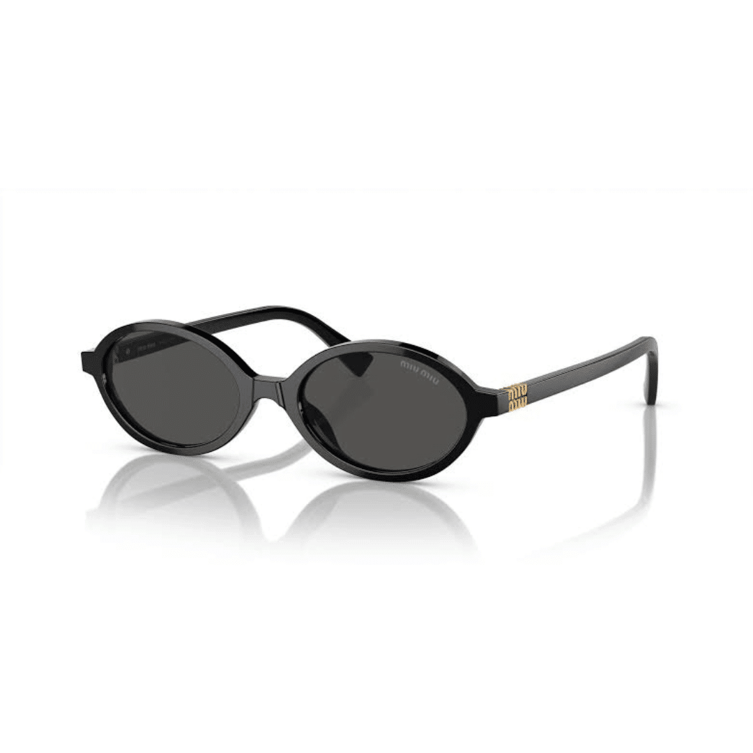 Lentes de sol MU 04ZS 1AB-5S0 Oval Shape Black Gold