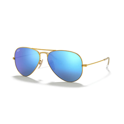 Lentes de sol Rb3025 112/4L Aviator Azul Espejo Polarizado Dorado