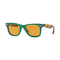 Lentes de sol Rb2140 1240n9 Wayfarer Polarizado Ámbar Verde Carey