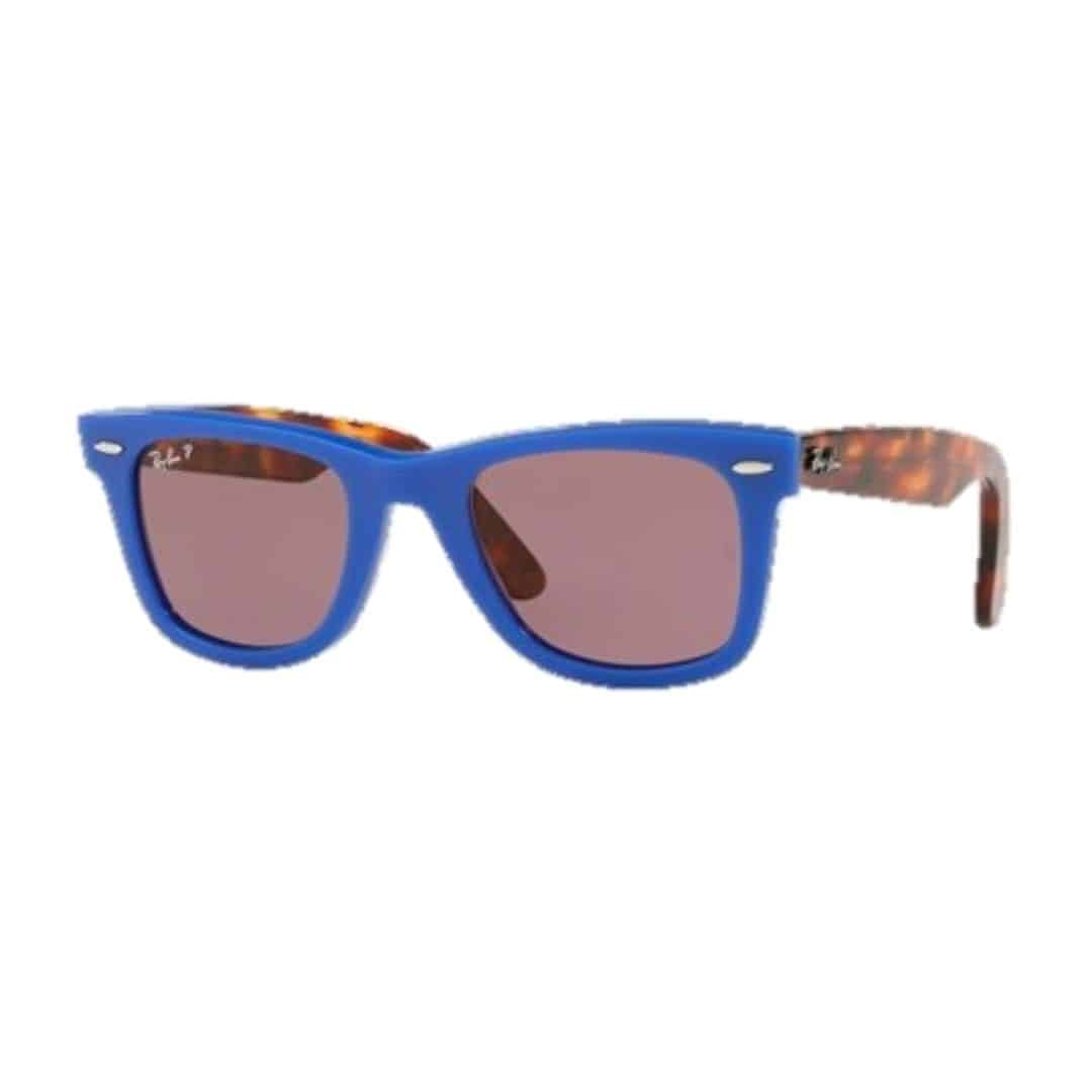 Lentes de sol Rb2140 1241w0 Wayfarer Polarizado Ciruela Azul Carey